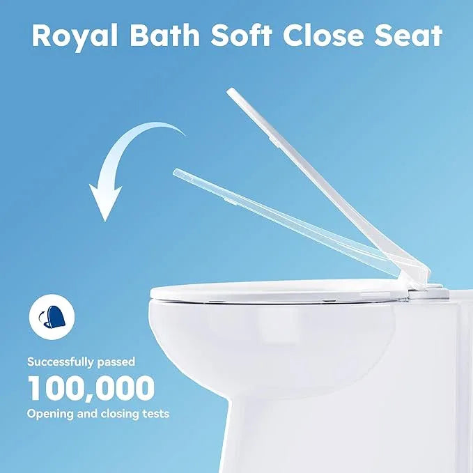 17.3” ADA Comfort Height Toilets with Hidden Drainage Port, 14" Wide Bowl Two Piece Toilets for Bathrooms, Tall Height, 1.28 GPF Single Power Flush Toilet with Jet Flush, 12" Rough In - ModernBath