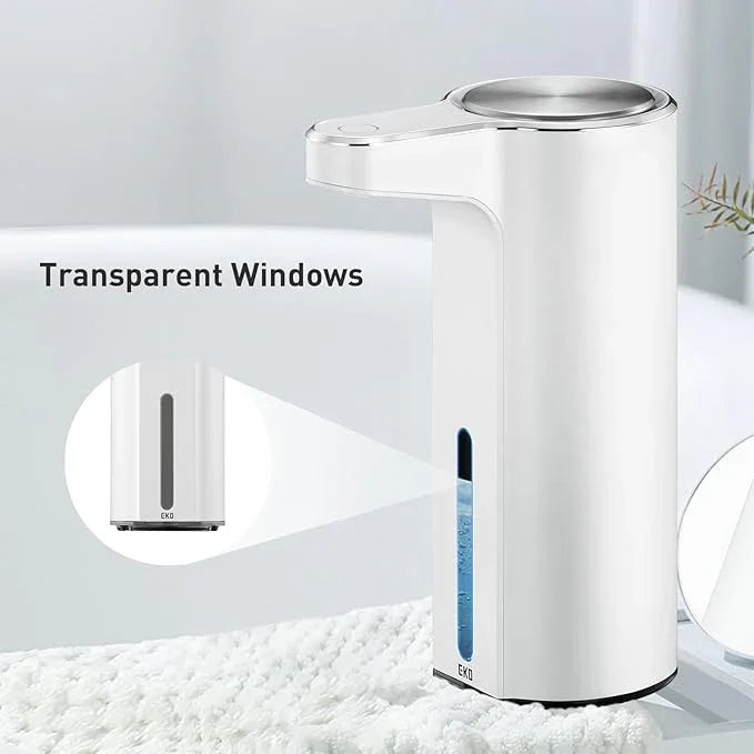 EKO Aroma Touchless Automatic Soap Dispenser for Bathroom and Kitchen, Liquid Hand Soap Dispenser, Water-Resistant and Rechargeable, 9 fl oz (White) - ModernBath