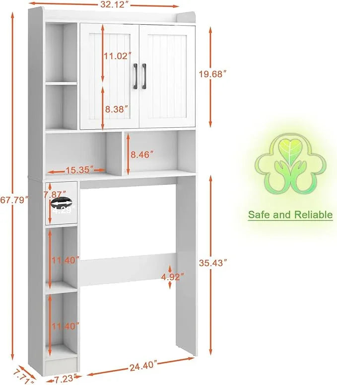 Over The Toilet Storage Cabinet, Farmhouse Storage Cabinet Over Toilet with Barn Door，Home Space-Saving Toilet Rack, for Bathroom, Restroom, Laundry - ModernBath