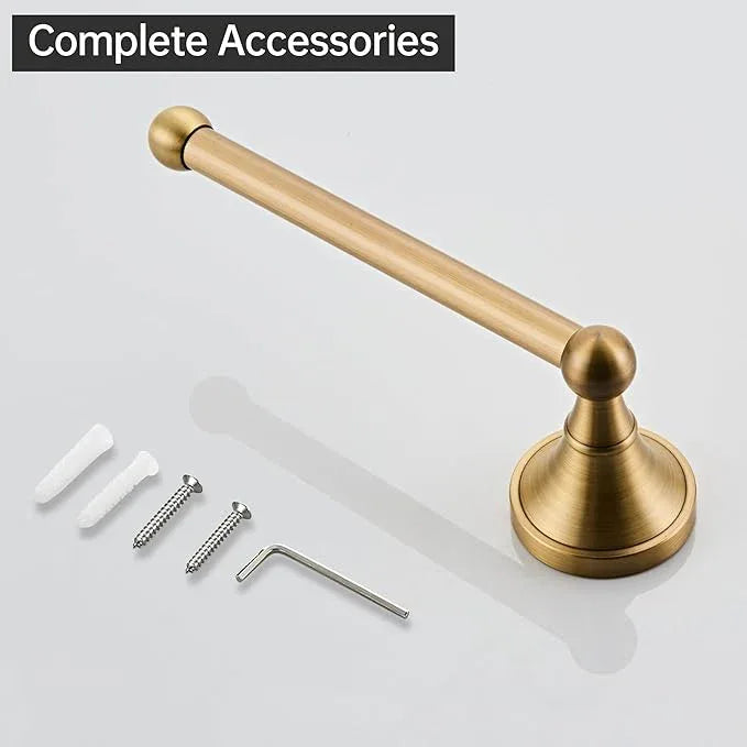 Antique Brass Toilet Paper Holder Towel Ring, Brass Towel Holder Toilet Paper Roll Holder, Rustic Vintage Oval Towel Rack Bathroom Accessories Set Hardware 2 Pieces Farmhouse Wall Mounted - ModernBath