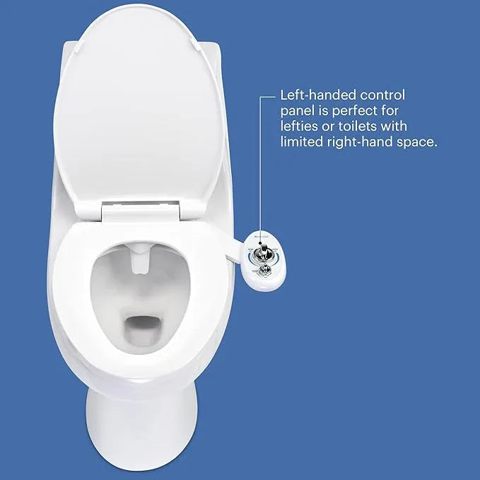 Brondell Bidet Left Hand Bidet Attachment SouthSpa Dual Nozzle - control panel on left side - Dual Positionable Nozzles for front and rear wash, LH-12 - ModernBath