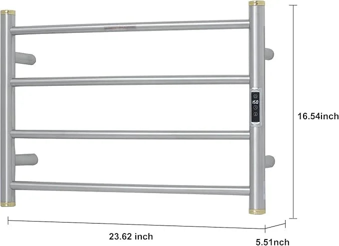 Electric Towel Warmer Rack,Heating Towel Warmer,Timer & Temperature Control,Wall-Mounted Plug-in for Bathroom,Brushed,Stainless Steel,4-Bar(16.54x23.62x5.51in) - ModernBath