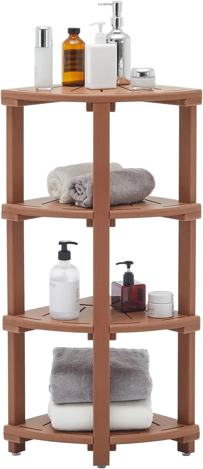 Shower Bench, Corner Shower Stool for Inside Shower and Shaving Legs, Waterproof HDPE Shower Chair Seat with Storage Shelf for Bathroom Non-Slip - ModernBath