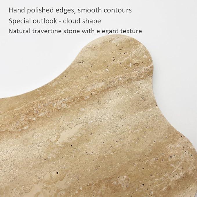 Natural Travertine Tray Luxury Travertine Vanity Organizer Cloud Shape for Bathroom Kitchen Counter, Decorative Tray for Dresser Home Décor - ModernBath