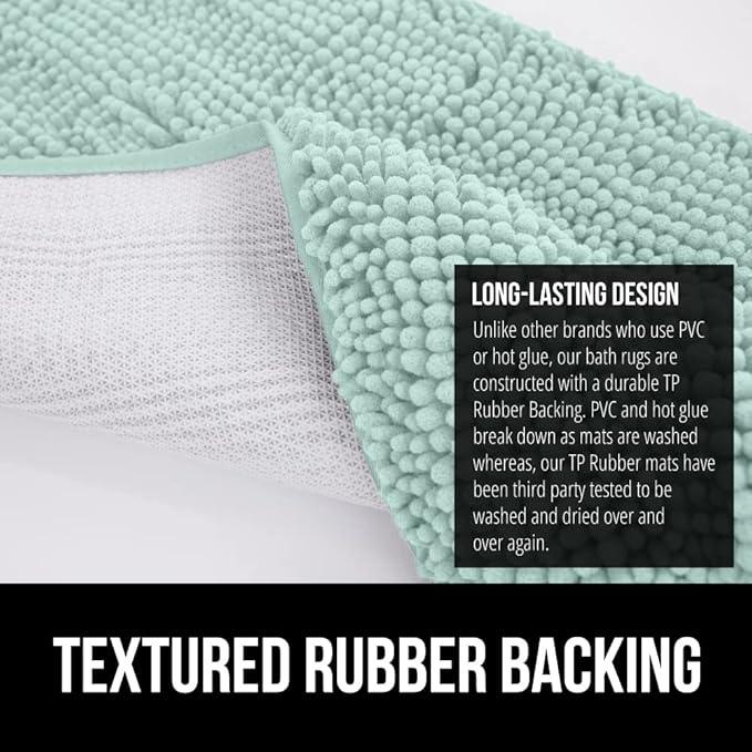 GORILLA GRIP Bathroom Rug Sets, Soft Chenille 2 Piece Area Rugs Set, Toilet Base Mat and 30x20 Carpet, Absorbent Microfiber Washable Mats Dry Quickly, Home Décor and Bath Room Accessories, Seablue - ModernBath