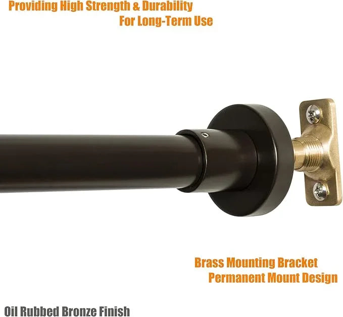 Artiwell Heavy Duty Shower Rod, Adjustable Shower Curtain Rod, Expandable 47-84 Inch, Permanent Mount Shower Rod, Never Rust Stainless Steel For Window Curtain and Closet, Oil Rubbed Bronze - ModernBath