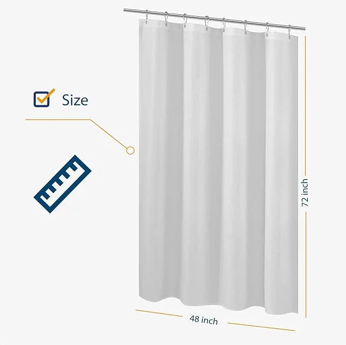 N&Y HOME Fabric Shower Curtain Liner 48 x 72 inches Bath Stall Size, Hotel Quality, Washable, Water Repellent, White Spa Bathroom Curtains with Grommets, 48x72 - ModernBath
