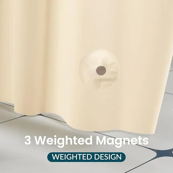 Titanker Plastic Shower Curtain Liner, 72x72 Beige Shower Liner Lightweight PEVA Shower Curtains for Bathroom, Waterproof Shower Liner with Magnets and Rustproof Grommets - ModernBath