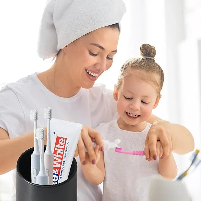 Matte Black Toothbrush Holders for Bathrooms - 2 Cups Ceramic Toothbrush Toothpaste Holders Set, Black Bathroom Tumbler Cups Reusable Toothbrush Cup Black Mouthwash Cup, Bathroom Counter Organizer - ModernBath
