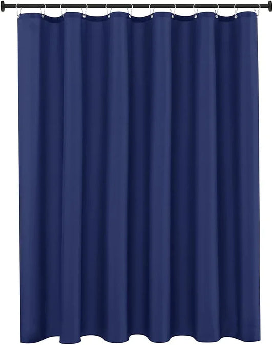 Biscaynebay Extra Long Fabric Shower Curtain Liner 72" Width by 84" Length, Navy Water Resistant Bathroom Curtains, Rust Resistant Grommets Weighted Bottom Hem Machine Washable - ModernBath
