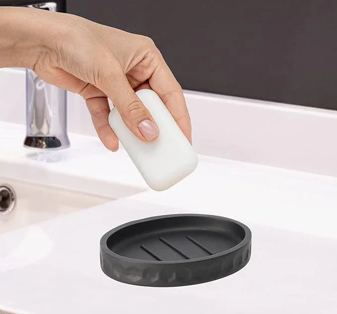 zccz Bathroom Accessory Set - 6 Pcs Black Bathroom Accessories Set with Trash Can, Toothbrush Holder, Toothbrush Cup, Soap Dispenser, Soap Dish, Toilet Brush with Holder - Accessoire Salle de Bain - ModernBath