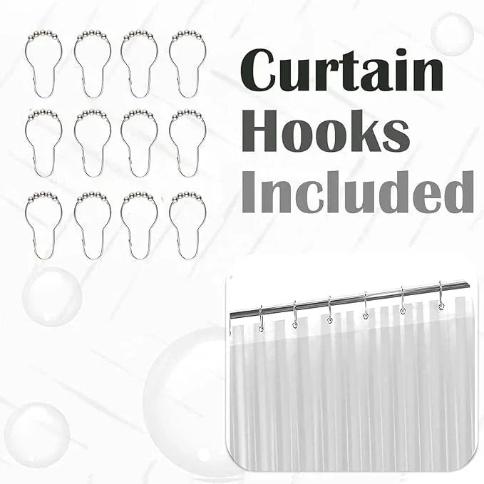 GBYcLyw Short Shower Curtain Liner 60 Inch, Clear Peva Plastic Waterproof Small Bathroom Curtain Sets with 3 Bottom Magnets and 12 Metal Hooks 60'' W x 60'' H - ModernBath