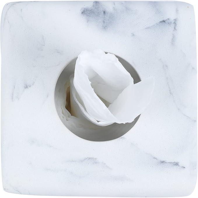 Hymmah Modern Square Tissue Box Cover Holder,Bathroom Accessories Decor Unique Design Tissue Box Cover for Bathroom Vanity Counter Tops Also Great for Bedrooms and Living Rooms - ModernBath