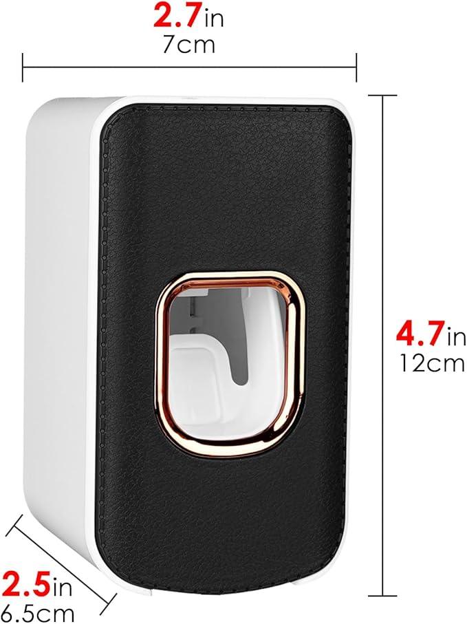 2 Slot Toothbrush Holder and Toothpaste Dispenser Wall Mounted, Automatic Toothpaste Squeezer, 2 in 1 Tooth Brush Toothpaste Organizer for Shower (Black 2Pack) - ModernBath