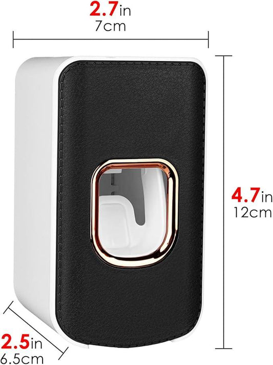 2 Slot Toothbrush Holder and Toothpaste Dispenser Wall Mounted, Automatic Toothpaste Squeezer, 2 in 1 Tooth Brush Toothpaste Organizer for Shower (Black 2Pack) - ModernBath