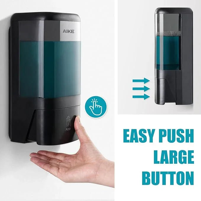 AIKE Wall Mount Liquid Soap Dispenser for Commercial Bathrooms,Offices,Restaurants 40 oz Large Capacity AK1007,Black - ModernBath