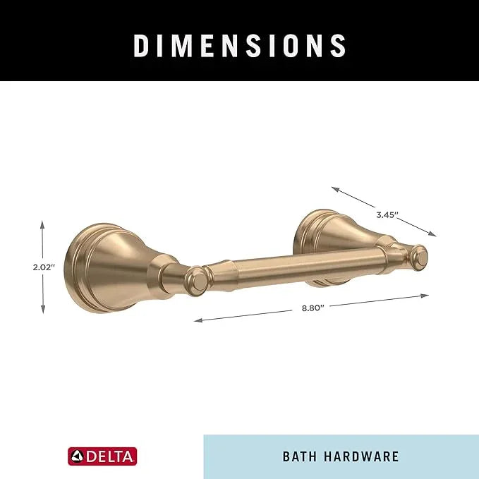 Delta Mylan (1-Pack) Toilet Paper Holder Champagne Bronze Pivoting Tissue Roll Rod, Organization and Storage, Wall Mounteded Gold Bathroom Accessories MYN50-CZ - ModernBath