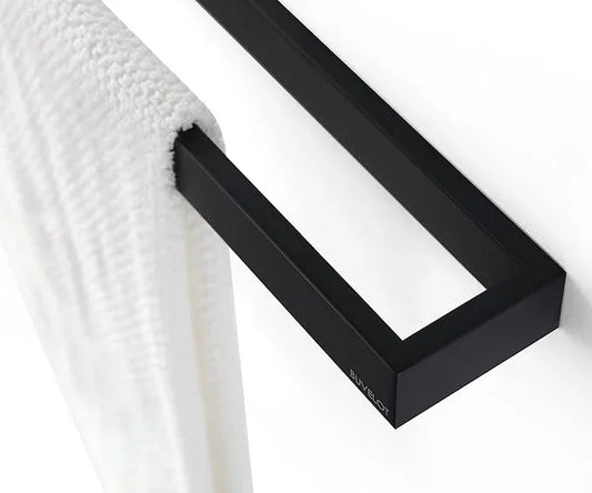 Black Towel Bar, Towel Shelf for Bathroom, Single Towel Holder 24 Inch Wall Mounted, Square Contemporary Bath Towel Rod, Matte Black, 073070-MB Ler Series - ModernBath
