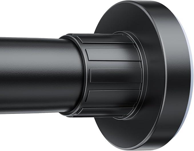 Ausemku Shower Curtain Rod 32-50 Inch Adjustable - 1 Inch Diameter Heavy Duty No drill Spring Tension Shower Rod, Non-Slip Rustproof Telescopic Rod for Bathroom, Black - ModernBath