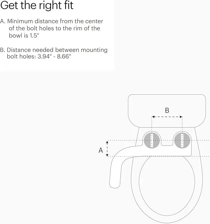 Brondell Fresh Spa Adjustable, Bidet Attachment FSA-15 for Toilet Seats with Adjustable Single Nozzle, Side Arm Control, Thin Profile, White (Ambient Temperature) - ModernBath