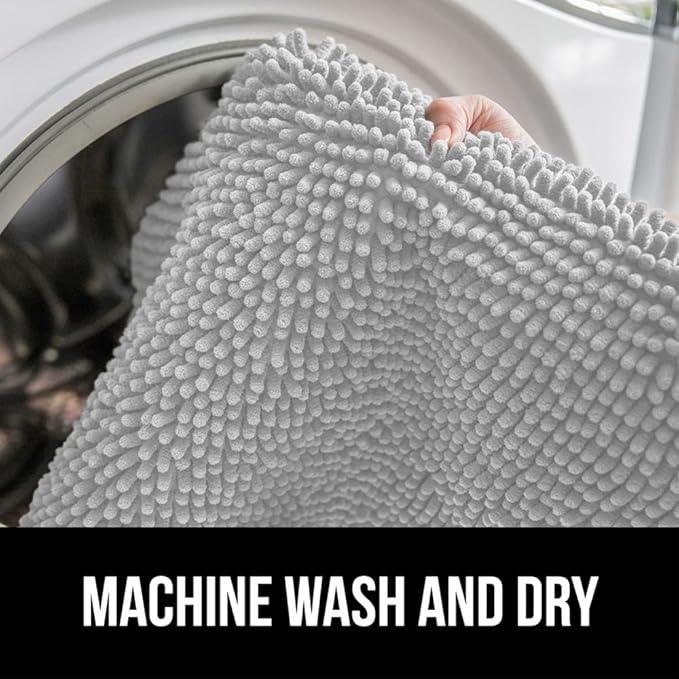 GORILLA GRIP Bathroom Rug Sets, Soft Chenille 2 Piece Area Rugs Set, Toilet Base Mat and 30x20 Carpet, Absorbent Microfiber Washable Mats Dry Quickly, Home Décor and Bath Room Accessories, Light Gray - ModernBath