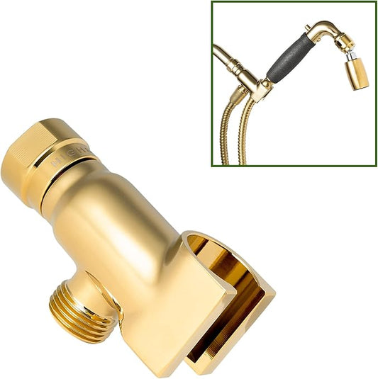 High Sierra® - Solid Metal Standard Handheld Shower Holder. Polished Brass Finish