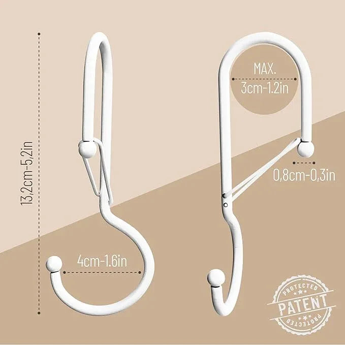 Blau Marité 6 Purse Hanger for Closet. Tote Hanger. S-Shaped Hooks S Hooks Twist Design. Anti Drop S-Shaped Hook for Hanging Handbags with Safety Buckle to Prevent Falls. Heavy Duty. (White, Twisted) - ModernBath