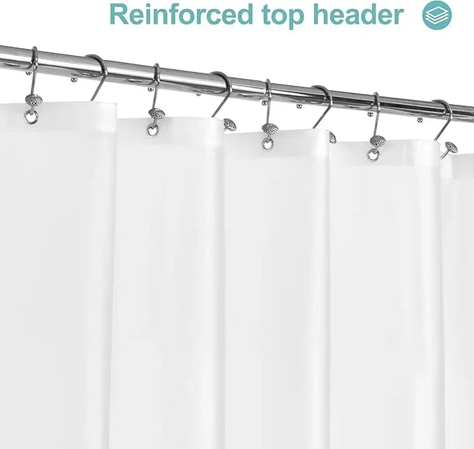 Mrs Awesome Shower Curtain Liner with Magnets, 72x72 Frosted PEVA Plastic Shower Curtain for Bathroom, Lightweight & Waterproof, 72 x 72, Frost - ModernBath