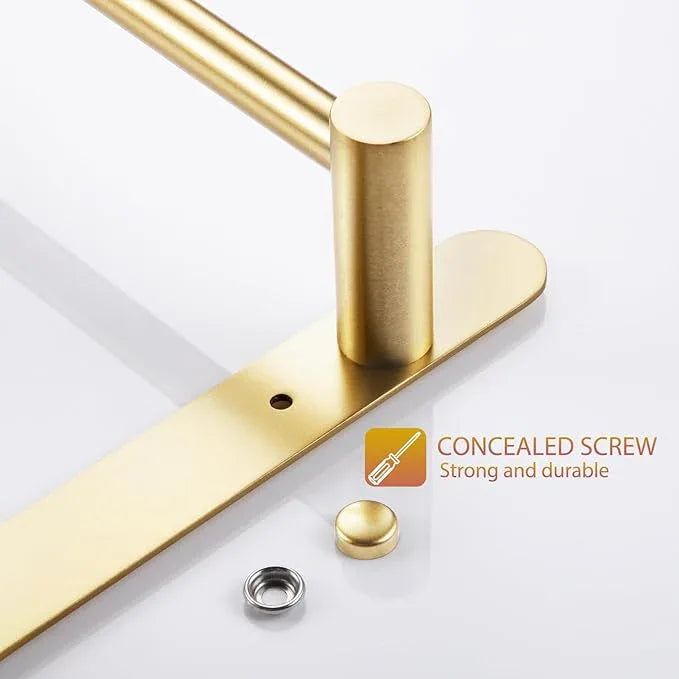 KOKOSIRI Bath Towel Bars Bathroom 3-Tiers Ladder Towel Holder Rails Wall Mounted Towels Shelves Rack Stainless Steel, Brushed Gold, B5002BG-L24 - ModernBath