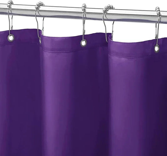 Gibelle 2 Pack Purple Fabric Shower Curtain or Liner, 72x72 Waterproof Shower Curtain Liner for Bathroom with Metal Grommets and 12 Plastic Hooks, Soft Cloth & Hotel Quality, Machine Washable - ModernBath