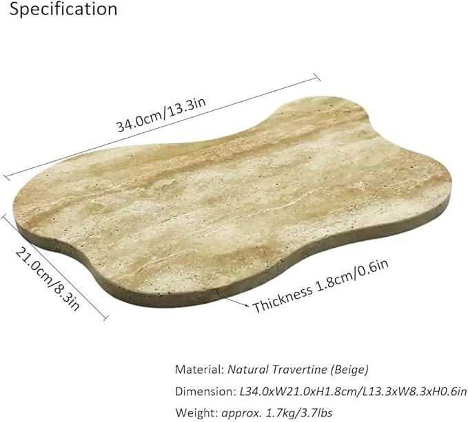 Natural Travertine Tray Luxury Travertine Vanity Organizer Cloud Shape for Bathroom Kitchen Counter, Decorative Tray for Dresser Home Décor - ModernBath