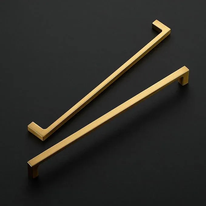 Ravinte 15 Pack 10 Inch Solid Square Cabinet Pulls - Brushed Brass Handles for Kitchen Cabinets & Drawers - ModernBath