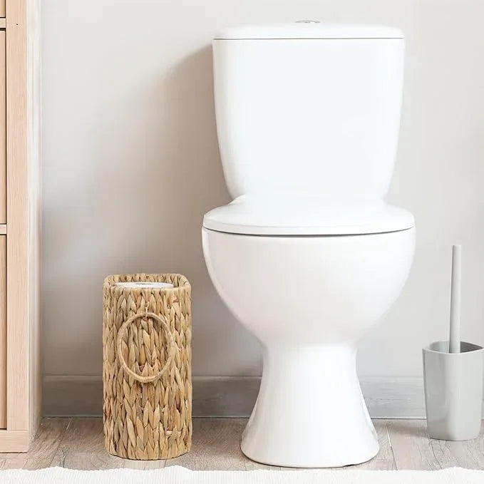 Toilet Paper Storage, Water Hyacinth Bathroom Toilet Paper Basket for Storage, Toilet Paper Holder Wicker Basket for 6 Mage Rolls, Bathroom Accessories Organizer - ModernBath