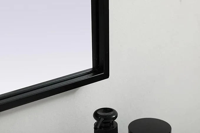 Illuminate, Metal Frame Arch Mirror 36X24 Inch in, Modern, Black - ModernBath