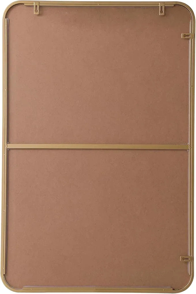 ARS Concepts Aura, Soft Corner Metal Rectangular Mirror 24X36 Inch in, Modern, Brass - ModernBath