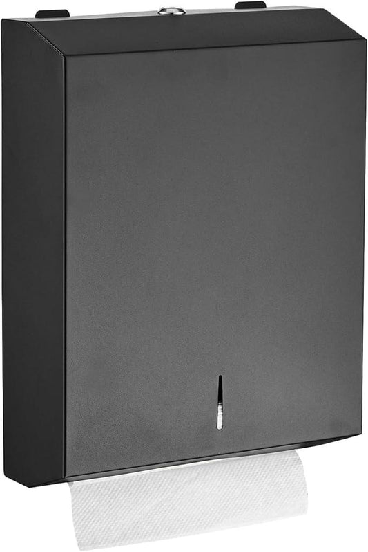 Paper Towel Dispenser Wall Mount - Multifold Trifold Paper Towel Dispensers, Large Capacity Stainless Steel Tissue Holder, Suitable for Bathrooms and Public Places Black - ModernBath