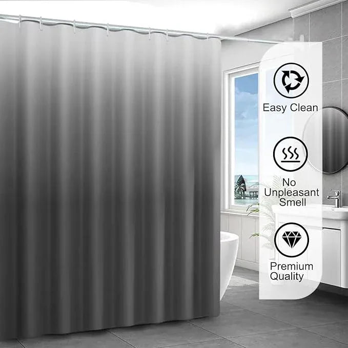 TIKABC Shower Curtain Liner, 4G PEVA Shower Liner, Plastic Waterproof Shower Curtains, with Grommet Holes and 3 Magnetic Weights(Gradient Grey) - ModernBath