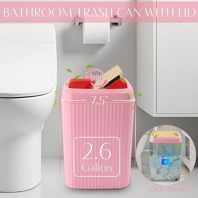 WSBArt 32PCS Bathroom Accessories Set Bathroom Set,Pink Shower Curtain Set,Bath Towel Set,Hand Towel,Toilet Brush,Trash Can & 3PCS Soap Dispenser - ModernBath