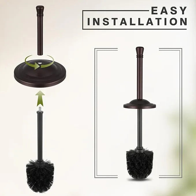 Bronze Toilet Brush and Holder Set,304 Stainless Steel Toilet Bowl Brush and Holder for Bathroom,Heavy Duty Toilet Brush,Durable Scrubbing Bristles,Splash Resistant,Long Hanlde - ModernBath
