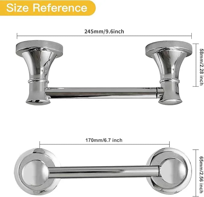 BESy Wall Mounted Toilet Paper Roll Holder Rustproof Tissue Paper Holder Bathroom Flexible Pivoting Tissue Handle Toilet Holder, Polished Chrome, Stainless Steel - ModernBath