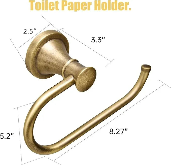 BESy Antique Brass Toilet Tissue Paper Holder Bathroom Accessories Toilet roll Paper Hanger, SUS304 Stainless Steel,Wall Mounted, Rustproof - ModernBath