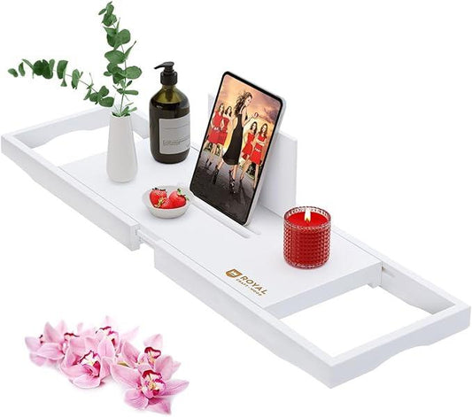 ROYAL CRAFT WOOD Premium Bathtub Tray - Expandable Bath Tray for Tub - Luxury Bathtub & Bathroom Accessories - ModernBath