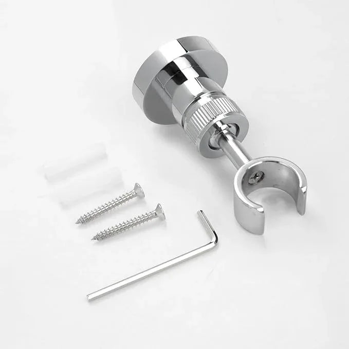 PHASAT Handheld Shower Head Holder Adjustable Solid Brass Handheld Shower Head Bracket Holder Wall Mount,Shower Wand Holder Chrome,A13023C - ModernBath