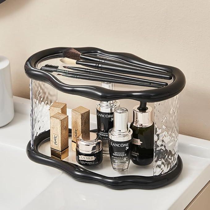 Bathroom Countertop Organizer, 2 Tier Bathroom Organizer and Storage, Acrylic Vanity Organizer Standing Holder Shelf, Perfume Makeup Skincare Cosmetic Desk Organizer for Bedroom Dressing Table, Black - ModernBath
