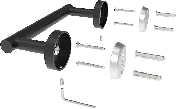 Matte Black Toilet Paper Holder SUS304 Stainless Steel Double Post Pivoting Toilet Paper Roll Holder Wall Mounted Toilet Tissue Holder for Commercial Bathroom RV - ModernBath