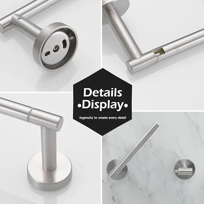BWE Brushed Nickel Toilet Paper Holder Wall Mounted Double Post Pivoting Toilet Tissue Holders SUS 304 Stainless Steel Toilet Roll Holder for Bathroom Kitchen and RV Washroom - ModernBath