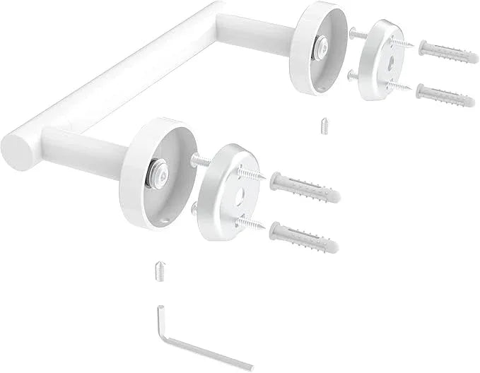 White Toilet Paper Holder SUS304 Stainless Steel Double Post Pivoting Toilet Paper Roll Holder Wall Mounted Toilet Tissue Holder for Commercial Bathroom RV Brushed Brass Finish - ModernBath