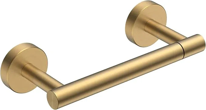 FORIOUS Toilet Paper Holder Wall Mount, Stainless Steel Rustproof Double Post Pivoting Tissue Roll Holder for Bathroom, Commercial Toilet Paper Dispenser, Brushed Gold - ModernBath