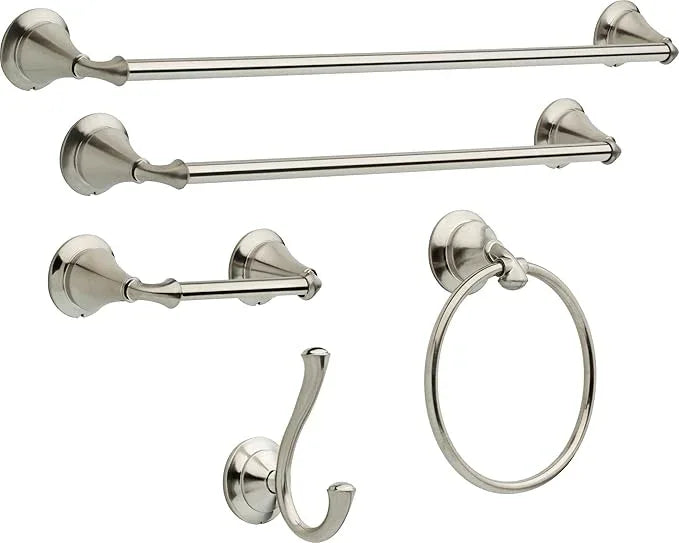 Delta Linden (1-Pack) Hand Towel Holder Brilliance Stainless Steel Towel Racks for Bathroom Wall Round Towel Ring Holder for Bath Towel Hanger for Kitchen, Bathroom Accessories 79446-SS - ModernBath