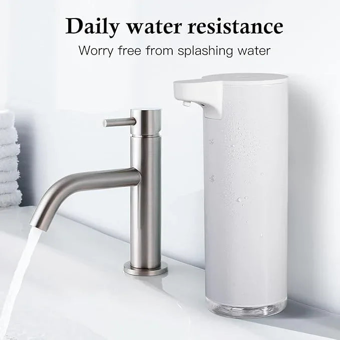 LAOPAO Automatic Soap Dispenser Foaming: Rechargeable Touchless Soap Dispenser Stainless Steel Foam Soap Dispenser for Bathroom Hand Soap Pump for Kitchen Xmas Gift, 9oz, White - ModernBath